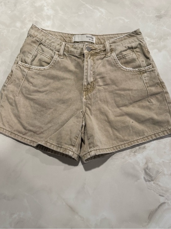 Bridge By Gly Pants - Bridge by Gly Beige High-Waist Denim  mom Shorts